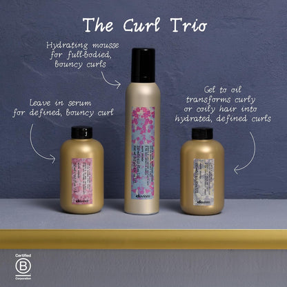 Davines This Is A Curl Moisturizing Mousse, Medium Hold Hydration & Bounce - Creamy Mousse for Defined Curls - Adds Structure & Softness, 8.45 Fl Oz