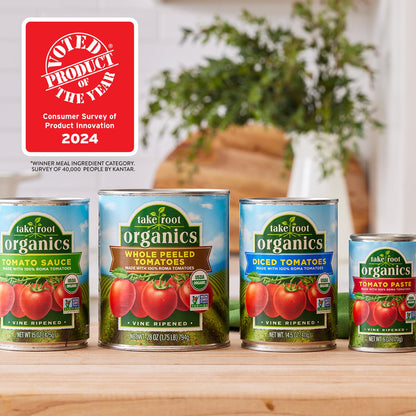 Take Root Organics Whole Peeled Organic Canned Tomatoes, 28 oz Can (Pack of 6 Cans)
