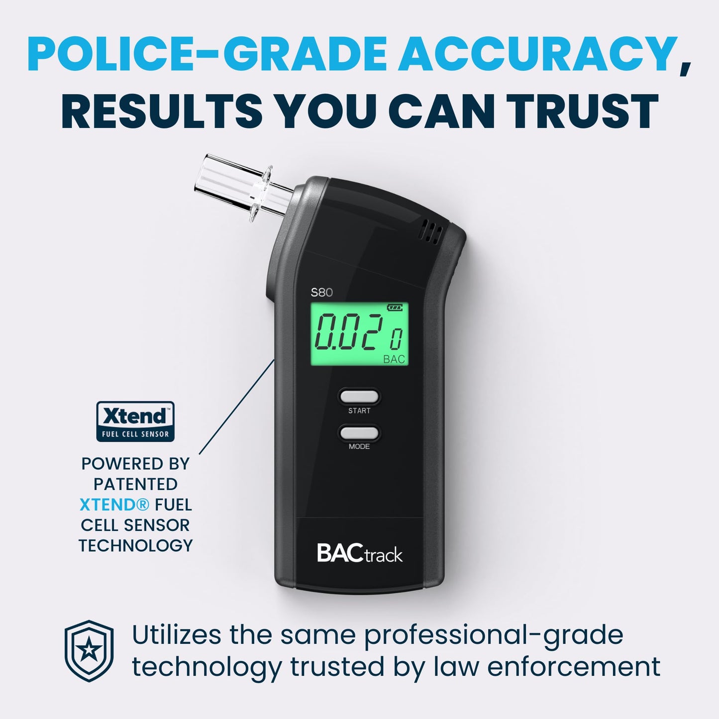 BACtrack S80 Breathalyzer | Professional-Grade Accuracy | DOT & NHTSA Approved | FDA 510(k) Cleared | Portable Breath Alcohol Tester for Personal & Professional Use | FSA/HSA Eligible