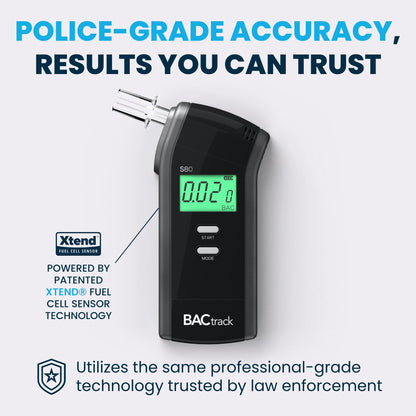 BACtrack S80 Breathalyzer | Professional-Grade Accuracy | DOT & NHTSA Approved | FDA 510(k) Cleared | Portable Breath Alcohol Tester for Personal & Professional Use | FSA/HSA Eligible