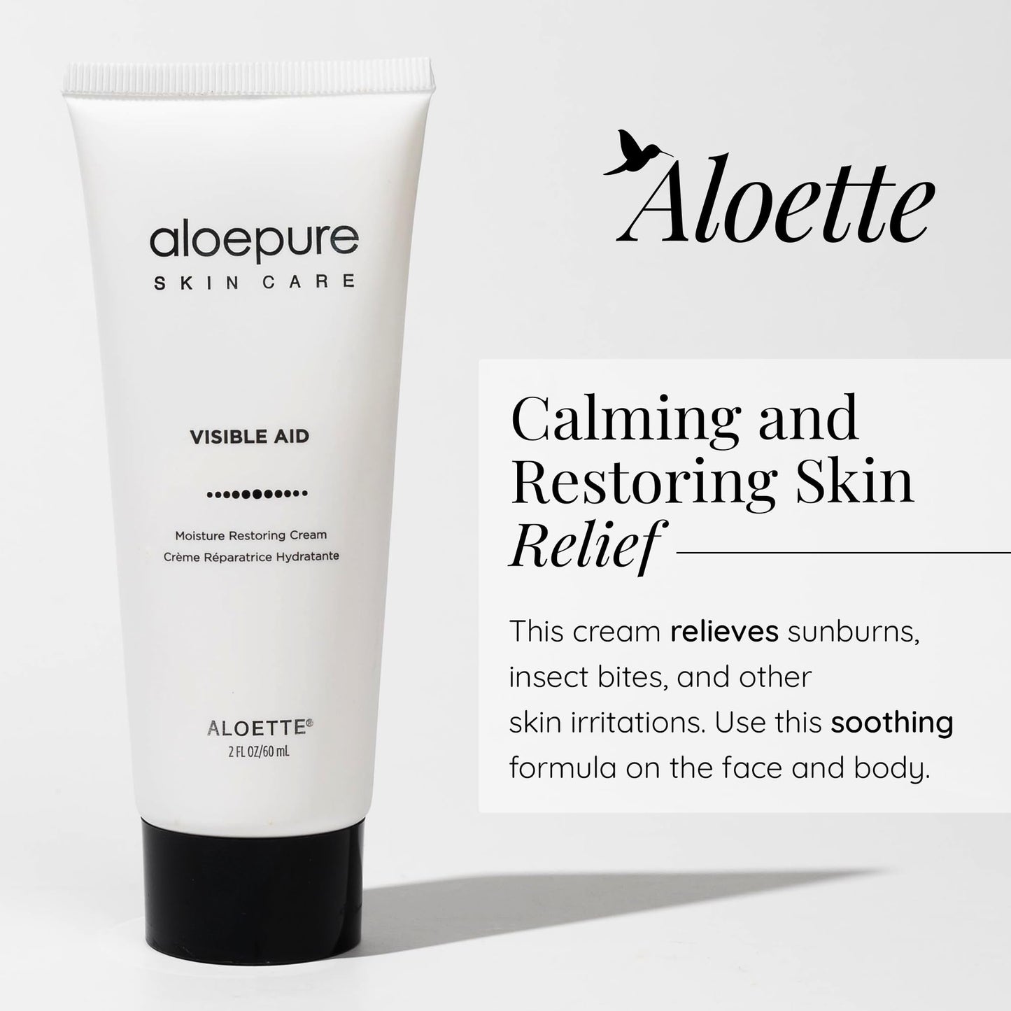 Aloette Face Moisturizer Cream - Daily Body & Facial Skin Care Products with Aloe Vera & Vitamin E - Skin Moisturizer Face Lotion Hydrates & Rejuvenates Dry to Normal Skin, Gluten Free - 2 Fl Oz