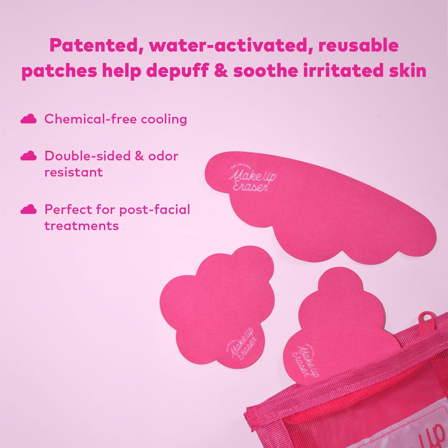 MakeUp Eraser Face Cooling Clouds – Reusable Facial Patches for reducing skin redness and irritation – Instant Cooling & Washable