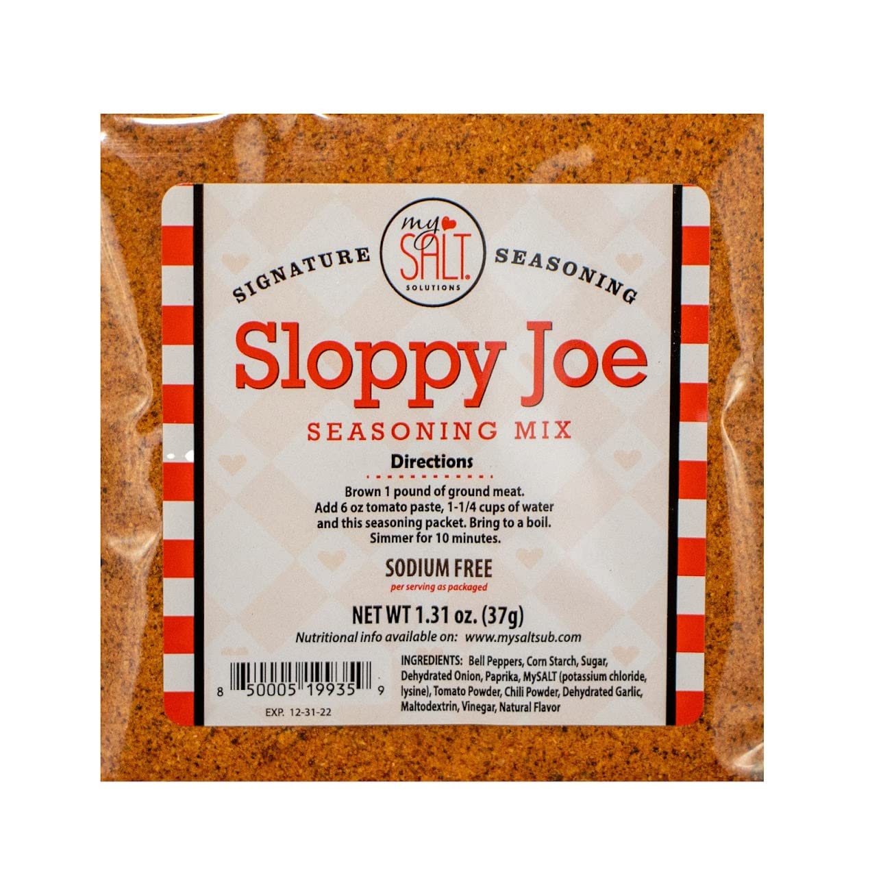 MySALT Sloppy Joe Sauce Mix 3 Pack – Sodium Free Seasoning for Classic Comfort Food – Easy Low Sodium Meal for Family Favorites