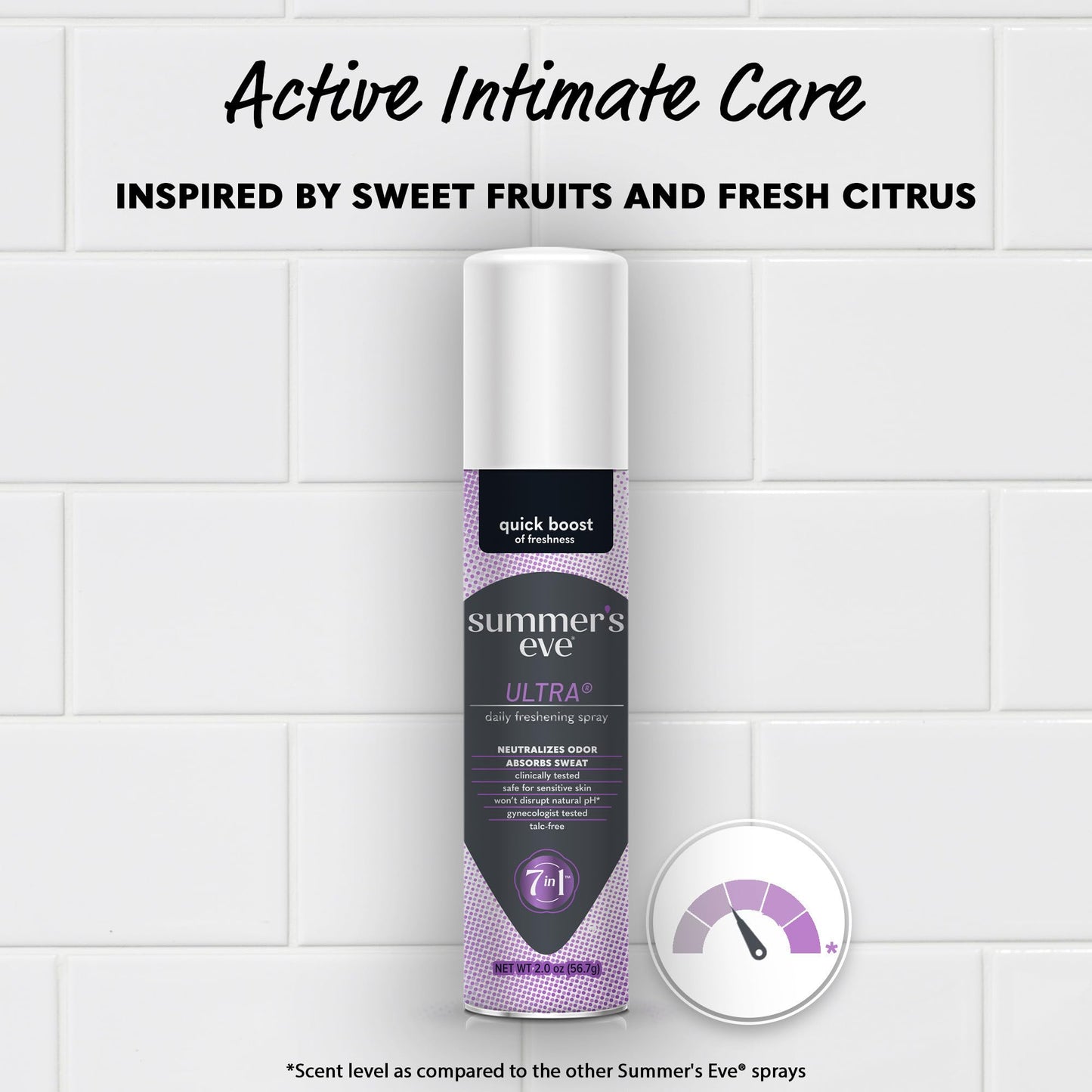 Summer's Eve Ultra Feminine Spray, Daily Body Spray for Women, Feminine Care that Neutralizes & Reduces Body Odor, Gynecologist-Tested, 2 oz, 3 Pack