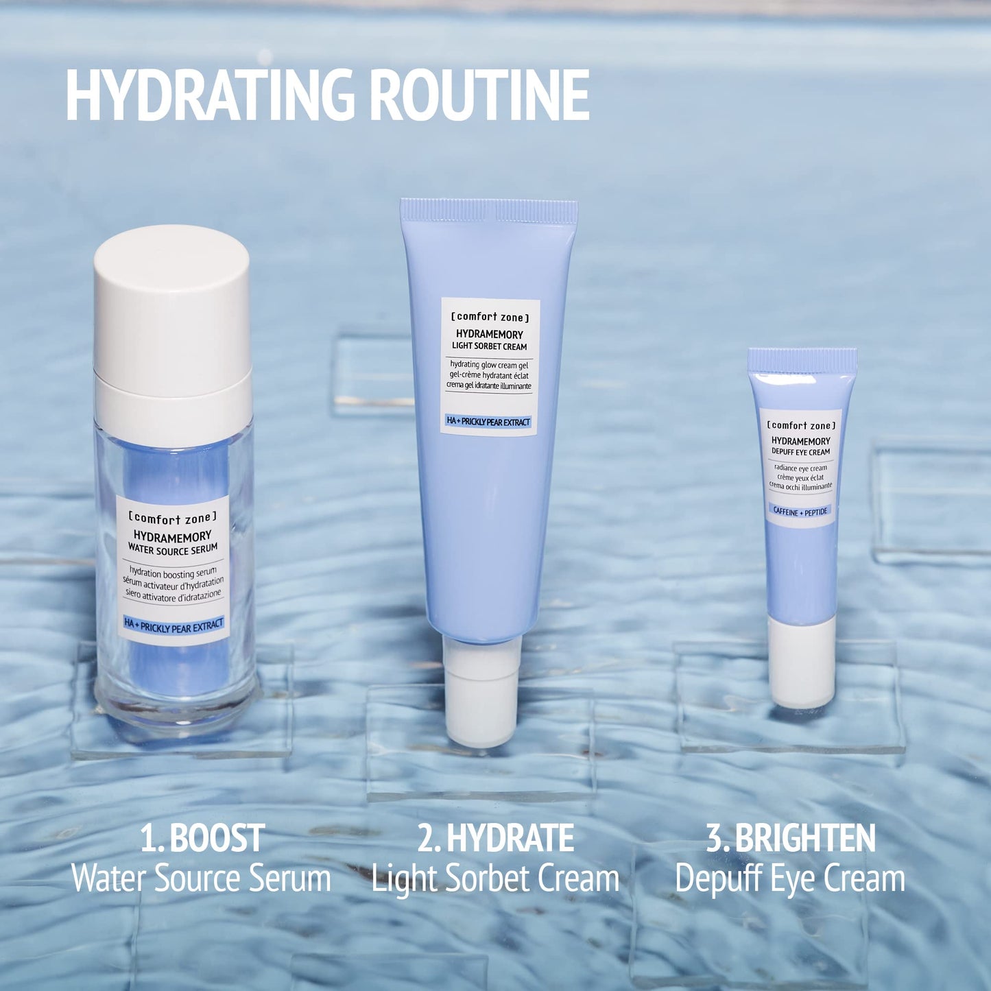 Hydramemory Light Sorbet Cream, Hydrating Face Gel, Non Greasy, Climate Adaptive, Immediate Glow, Softens, Vegan, Prickly Pear, Hyaluronic Acid, Combination Skin, Daily, 2.03 Fl Oz