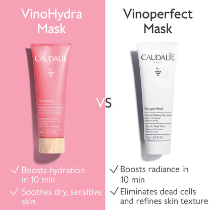 Caudalie VinoHydra Moisturizing Mask, 10-Minute Hydration Booster with Centella Asiatica - 75 mL