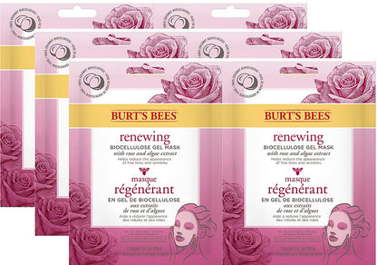 Burt's Bees Renewing Biocellulose Gel Face Mask, 6 Count, Value Pack