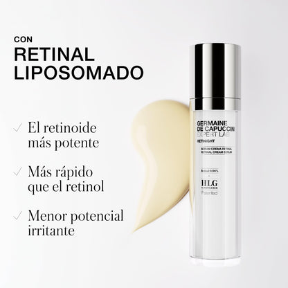 Germaine de Capuccini - Expert Lab Retinight - Serum cream formulated with 0.04% Retinal and the HLG nanopolymer (Hyaluronic Acid, Lysine, and Glutamic Acid) - Reduces all signs of aging - 50 ml