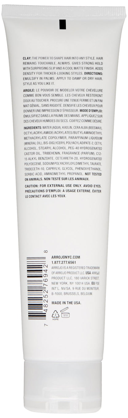 Arrojo Texture Clay, 5.1oz – Sulfate & Paraben Free Matte Hair Clay with Beeswax & Kaolin – Strong Hold, Pliable Styling for Men