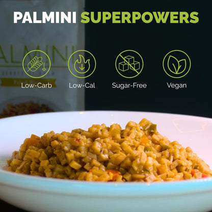 Palmini Fried Rice | Low-Carb, Low-Calorie Hearts of Palm Rice | Keto, Gluten Free, Vegan, Non-GMO | As seen on Shark Tank | (8 Ounce Pouch - Pack of 6)