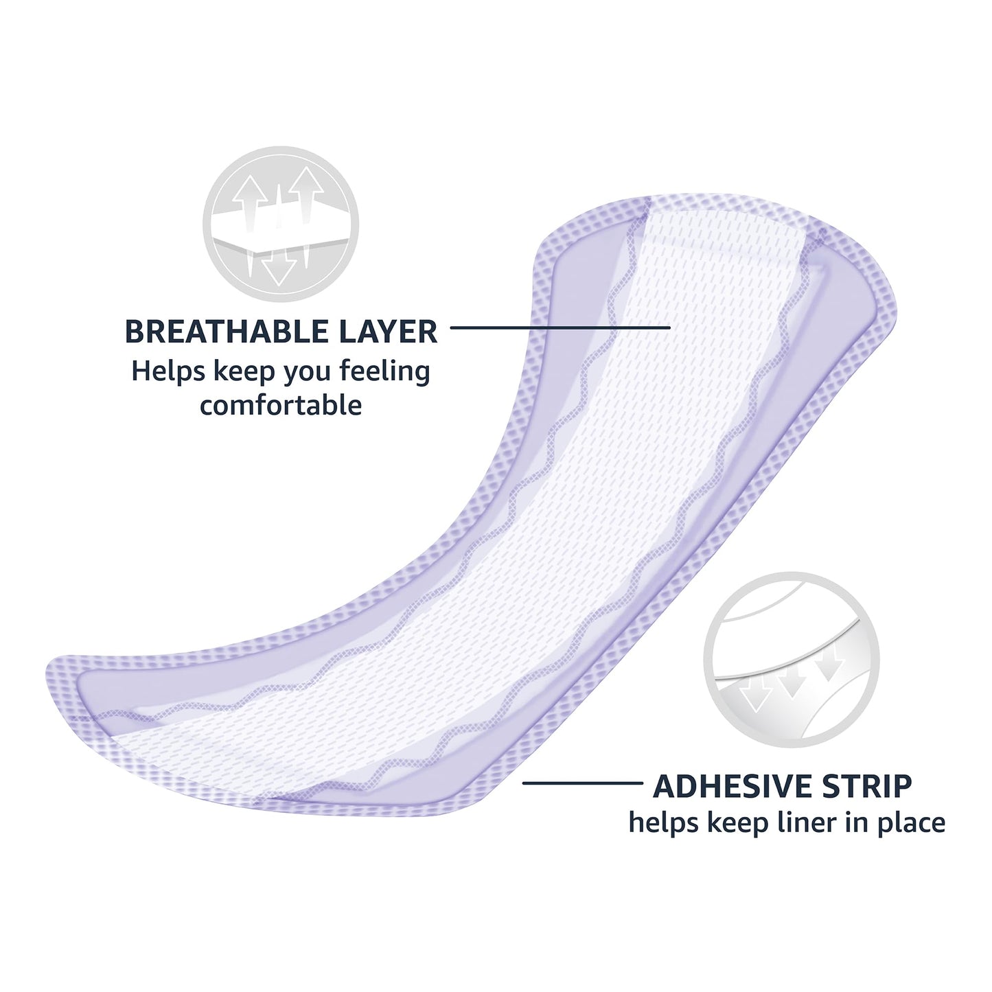 Amazon Basics Daily Pantiliner, Long Length, Feminine Pads for Women, Unscented, Comfortable Thin, 120 Count (3 Packs of 40) (Previously Solimo)