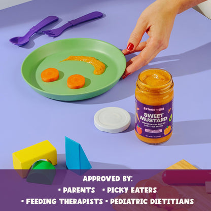 Beyond the Bib All Natural Toddler Sauces for Picky Eaters - Hidden Vegetables, No Added Sugar, Quick & Healthy Mealtime Solution - For 24+ Months (Tomato, BBQ, Sweet Mustard)