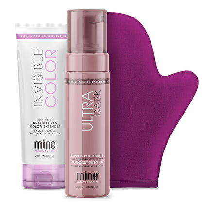 MineTan | Self Tan Bundles | Everything for a Full Body Glow in a Kit, Get Sun-Kissed, Streak-Free Results with Applicator Mitt; Ultra Dark Tan Results; Vegan Friendly, Cruelty Free