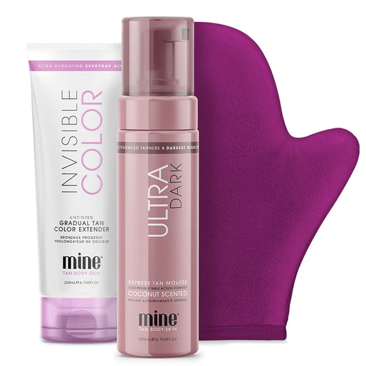 MineTan | Self Tan Bundles | Everything for a Full Body Glow in a Kit, Get Sun-Kissed, Streak-Free Results with Applicator Mitt; Ultra Dark Tan Results; Vegan Friendly, Cruelty Free