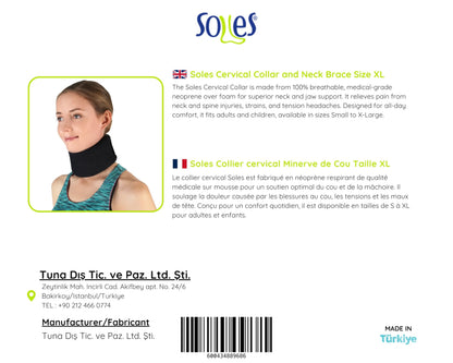 Soles Cervical Collar and Neck Brace X-Large (SLS601) (X-Large (22.3-27.1 inches))