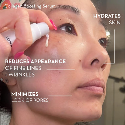 Sonage Collagen Boosting Serum: Vegan Anti-Aging Face Serum | Plumps, Smooths, Minimizes Pores, Wrinkles