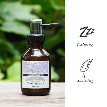 Davines Naturaltech Calming Superactive, Soothing & Relieving for Sensitive Scalp - With Blueberry Phytoceuticals - Leave-In Serum Calms Irritation Instantly, Travel Size, 3.38 Fl Oz