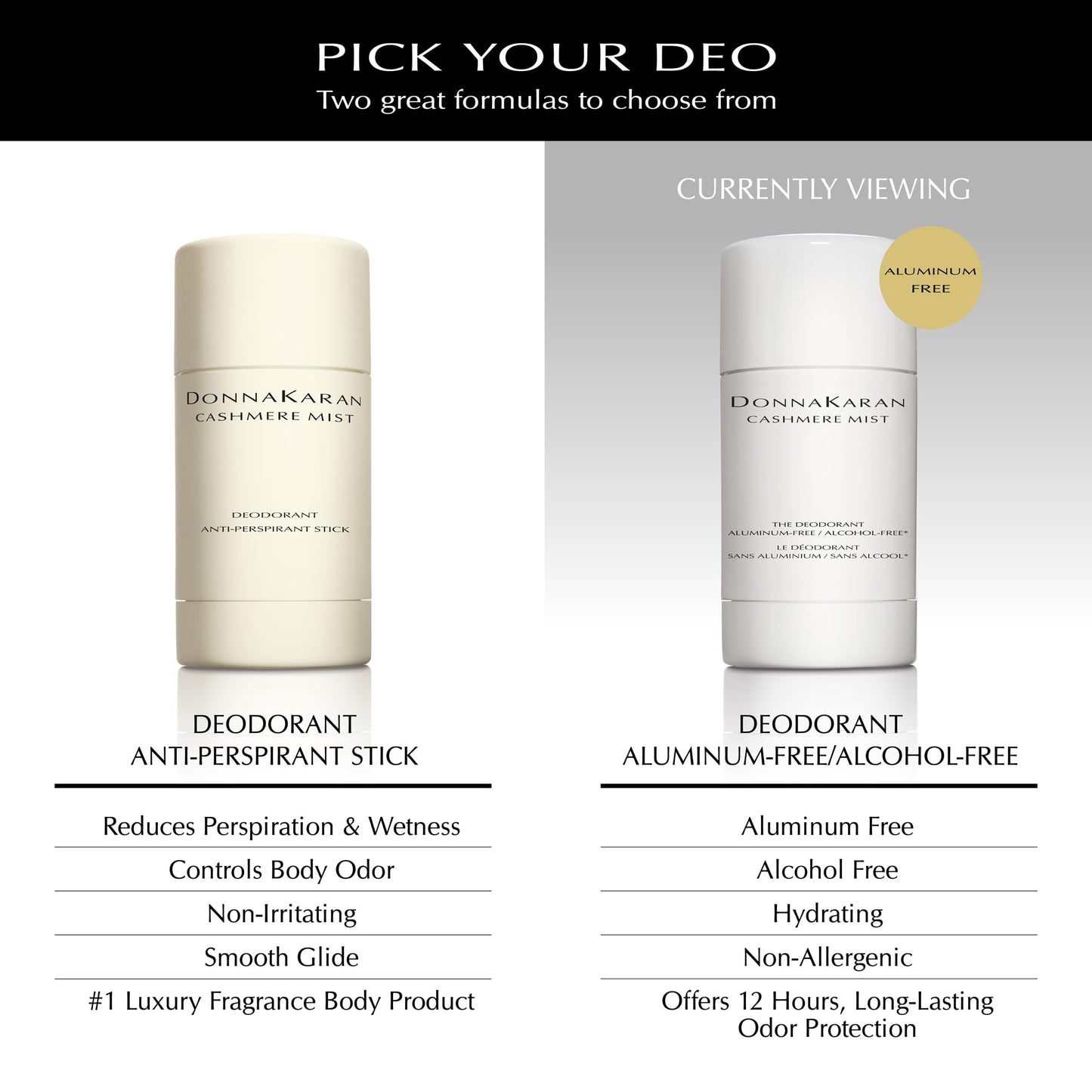 Donna Karan Cashmere Mist Aluminum Free Deodorant Stick For Women, 100% Aluminum & Alcohol Free, 1.7 Oz
