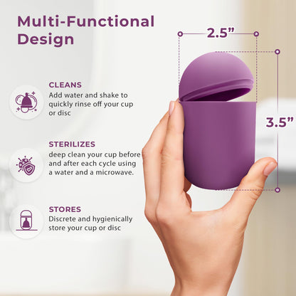 Ecoblossom Complete Menstrual Cup Kit - Small & Large Reusable Period Cups, Silicone Sterilizer Holder, Cleansing Wash, Water-Based Lube, and Easy-Insert Disc Applicator - All Inclusive Set