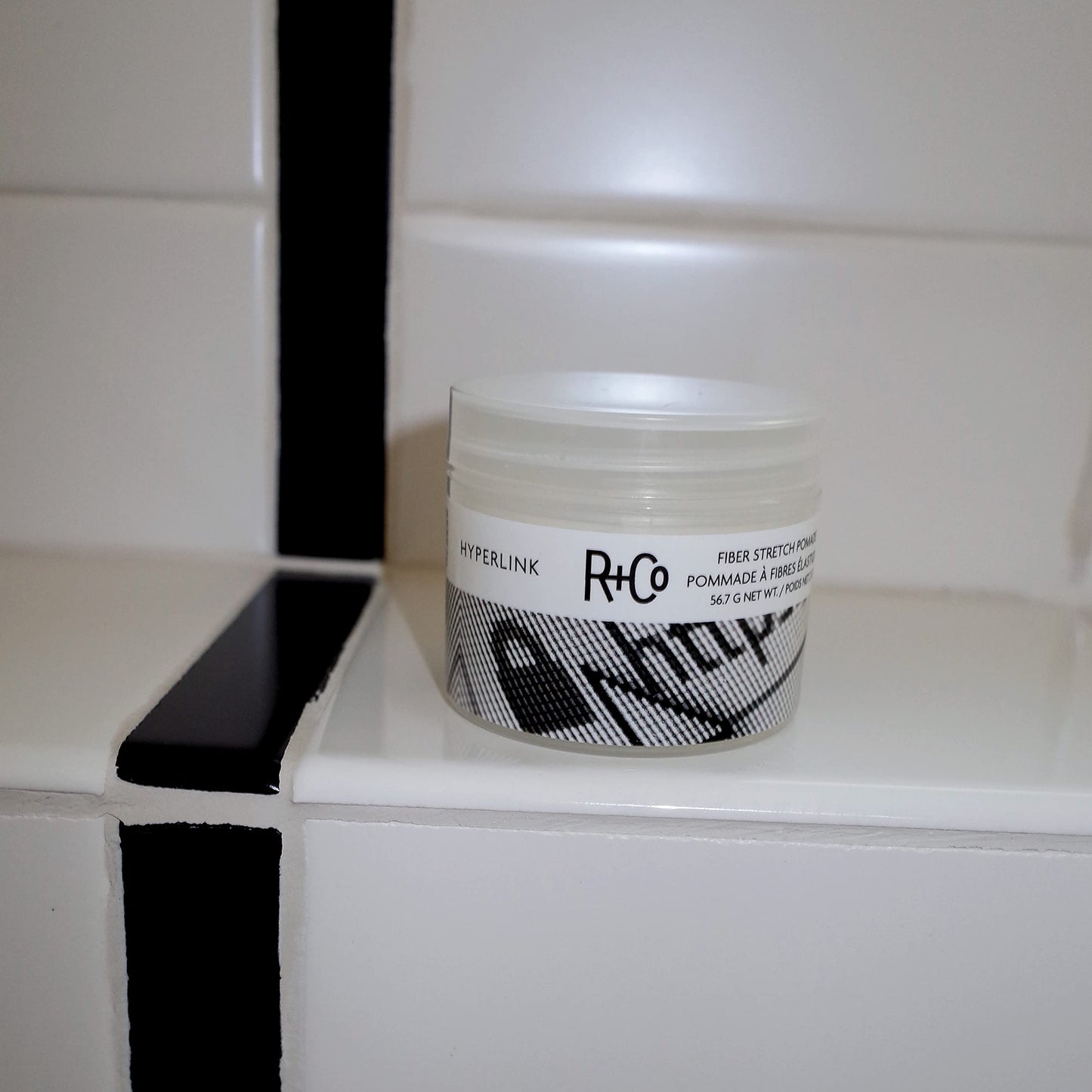 R+Co HYPERLINK Fiber Stretch Pomade – Hair Styling Pomade for Hold & Flexibility, Adds Texture & Definition, All Hair Types