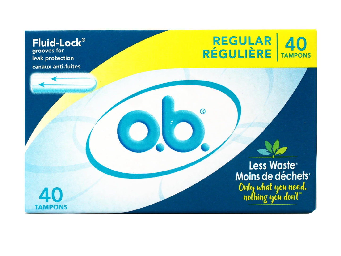 o.b. Pro Comfort Applicator Free Digital Tampons, Regular Absorbancy, 40 Count (Pack of 1)