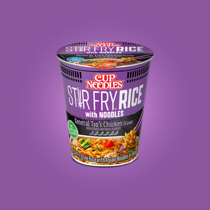 Nissin Cup Noodles Stir Fry Rice with Noodles, General Tso's Chicken, 2.68 Ounce (Pack of 6)