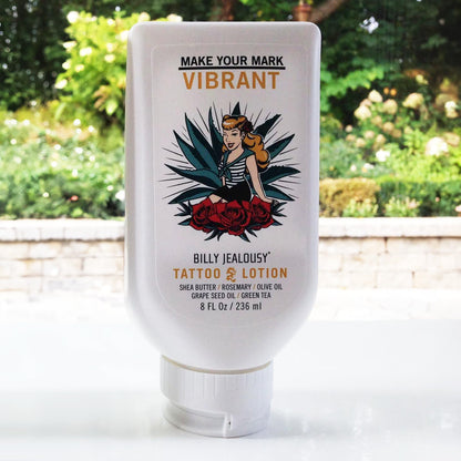 Billy Jealousy Tattoo Lotion for All Skin Types Formulated with Shea Butter, Essential Oils & Green Tea Leaf Extract, Tattoo Aftercare that Nourishes, Brightens & Soothes