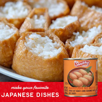 Shirakiku Inarizushi No Moto - Japanese Seasoned Fried Soy Bean Curd | Fried Bean Curd, Hydrogenated Vegetable Oil, Wheat, and Soybean | Soy Bean Flavor, 10.01oz - (Pack of 3)