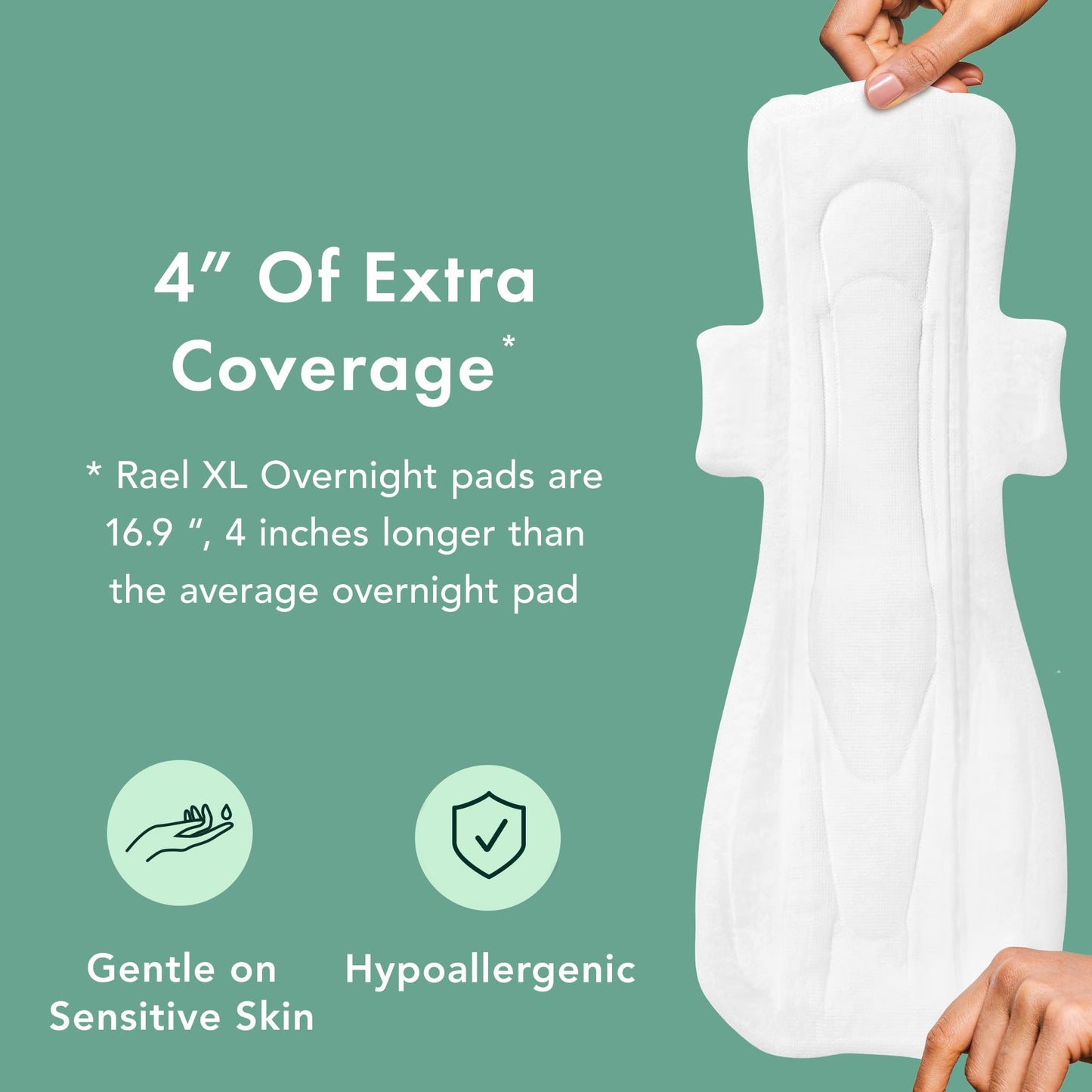 Rael Bundle - Foaming Feminine Cleansing Wash (2 Pack) & Extra Long Overnight Pad (12 Count)