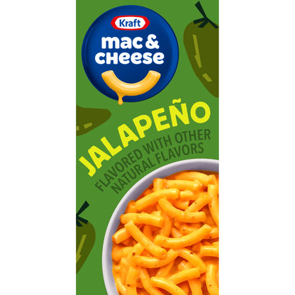 Kraft Mac & Cheese, 1 Box, for Easy Dinner or Dinner Sides, Jalapeño Flavored with Other Natural Flavors, No Artificial Flavors, Preservatives or Dyes, 7.25 oz