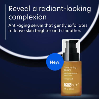 PCA SKIN Resurfacing Serum - Gentle Exfoliating Facial Corrective with Lactic & Glycolic Acid for Bright, Even Skin (1 fl oz)
