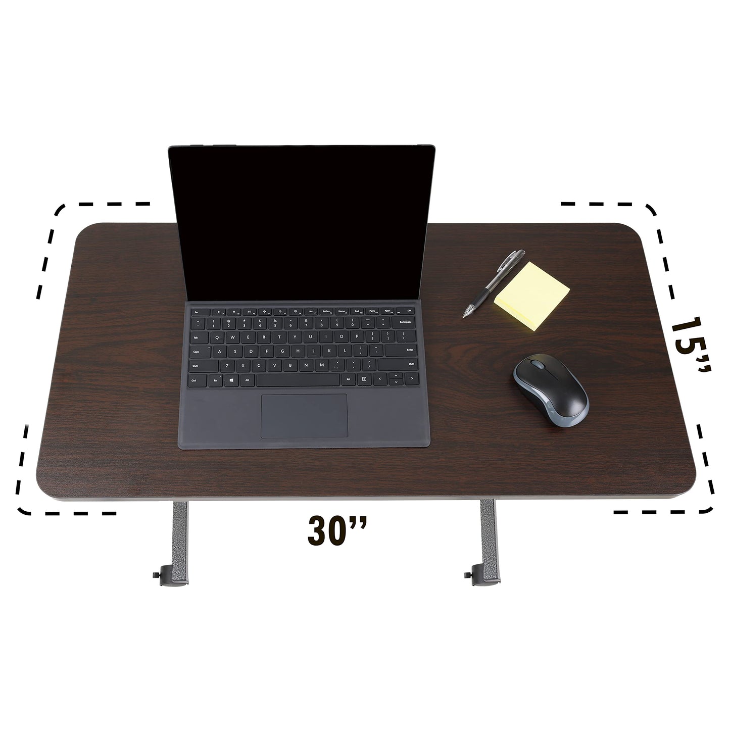 Carex Overbed Table, Adjustable Overbed Bedside Table with Wheels, Bed Desk & Couch Desk, Rolling Over Bed Bedside Table for Hospital and Home Use, Adjusts for Right or Left-Handed Use, Wood Grain