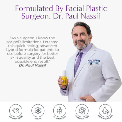 NassifMD Hydro-Screen Hydration Serum | Surgeon-Created Hyaluronic Acid, Ceramides & Retinol Formula for Plumping, Firming & Reducing Fine Lines