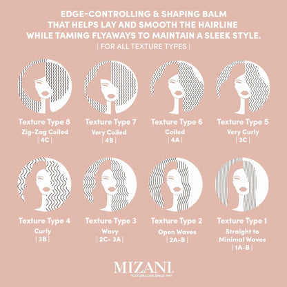 Mizani Artful Edges Edge Control Gel - Flake-Free With No Buildup, Keeps Sleek Styles in Place and Strong Hold, With Castor Oil & Shea Butter
