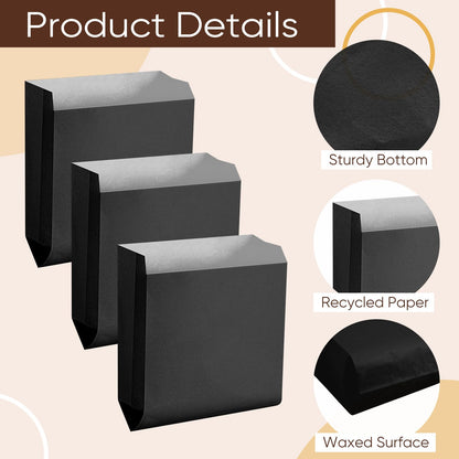 Yeaqee 300 Pcs Waxed Black Kraft Feminine Hygiene Liner Bag, Business Restroom Bathroom Personal Dispensers 7.5 x 10 Waste Receptacle Paper Liners, Sanitary Napkin Disposal Bags, Kraft Bag