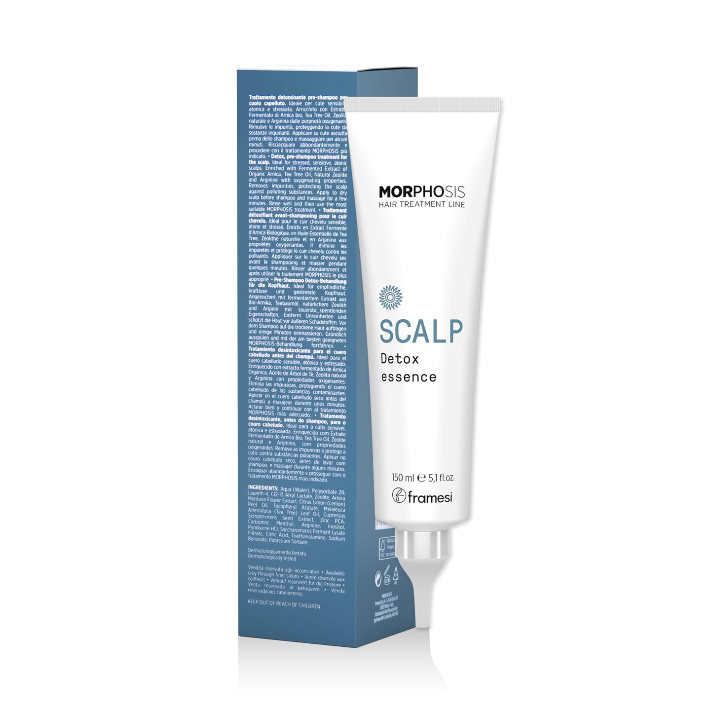 FRAMESI Morphosis Scalp Detox Essence 5.1 fl oz, Detoxifying Pre-Shampoo Treatment