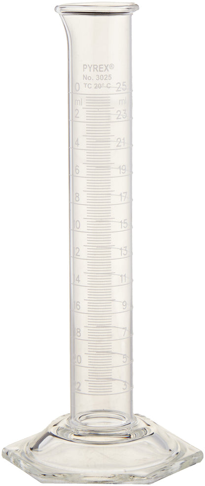Pyrex Cylinder, Brand 3025, Graduated, 25 mL