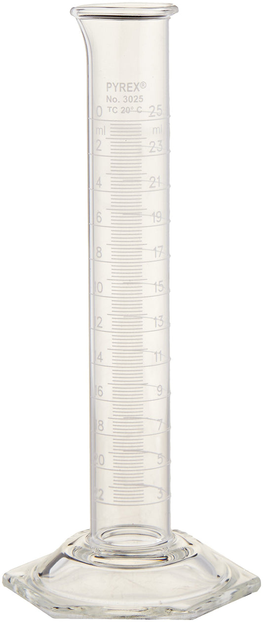 Pyrex Cylinder, Brand 3025, Graduated, 25 mL