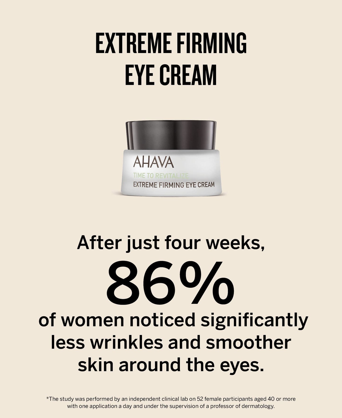 AHAVA Extreme Firming Eye Cream - Firms, Hydrates, Smoothes & Reduce Wrinkles of Eye Area, Enriched with Extreme Complex, Exclusive Dead Sea Osmoter, Peptides, Hyaluronic Acid & Shea Butter, 0.5 Fl.Oz
