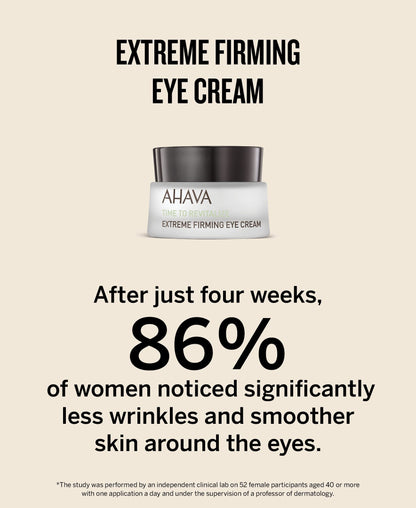 AHAVA Extreme Firming Eye Cream - Firms, Hydrates, Smoothes & Reduce Wrinkles of Eye Area, Enriched with Extreme Complex, Exclusive Dead Sea Osmoter, Peptides, Hyaluronic Acid & Shea Butter, 0.5 Fl.Oz