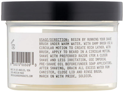 Imperial Barber Field Shave Soap Canister, 6.2 oz.