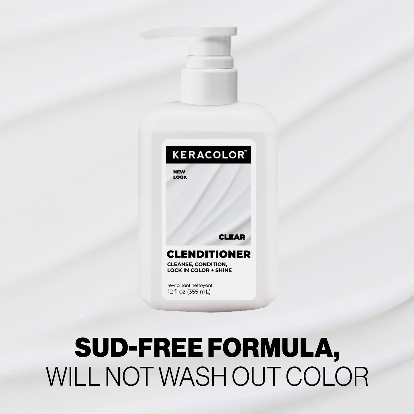 Keracolor Clenditioner Cleansing Conditioner, Clear, Color Protecting Keratin-Infused Co-Wash, Prevents Fade, 2 Sizes