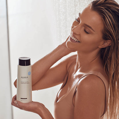 AHAVA Dead Sea Water Mineral Shampoo - Gentle Scalp-Friendly Shampoo for All Hair Types, Softens, Shines, Hydrates & Nourishes, Enriched with Osmoter, Calendula & Aloe Vera