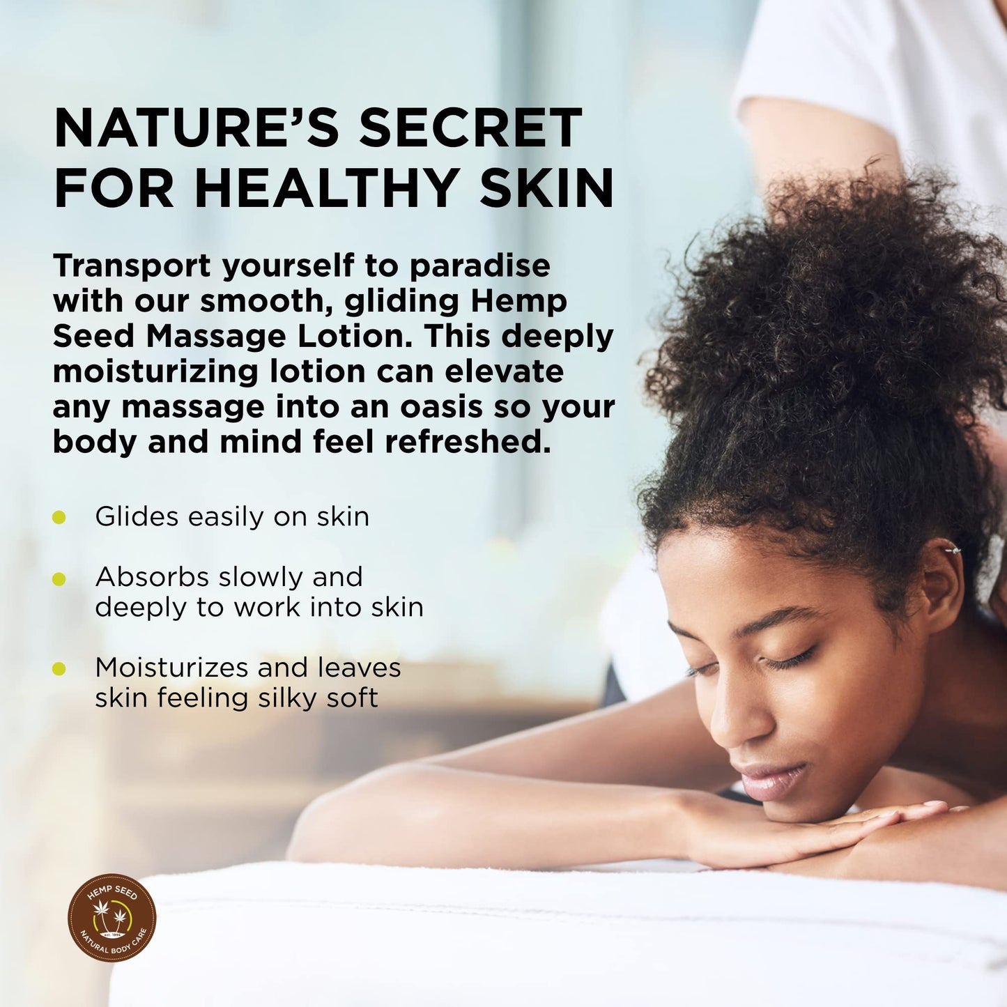 Hemp Seed Massage Lotion Gift Set - 2 oz Isle of You, Skinny Dip & Naked in the Woods Scents - Glides Easily on Skin, Absorbs Slowly & Deeply, Moisturizes - Vegan, Cruelty Free