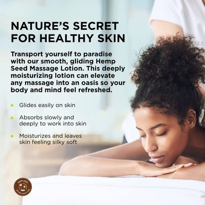 Hemp Seed Massage Lotion Gift Set - 2 oz Isle of You, Skinny Dip & Naked in the Woods Scents - Glides Easily on Skin, Absorbs Slowly & Deeply, Moisturizes - Vegan, Cruelty Free