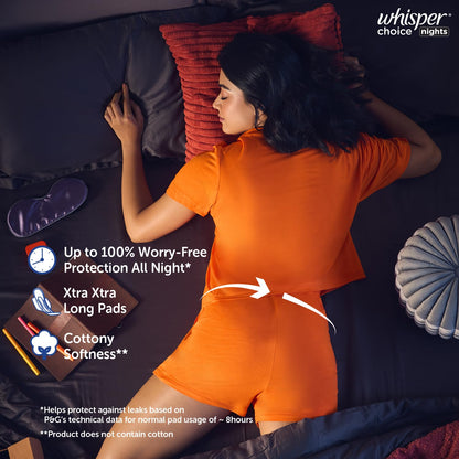 Whisper Ultra Overnight Sanitary Pad For Women With Wings - Xxl Plus, 16 Pads