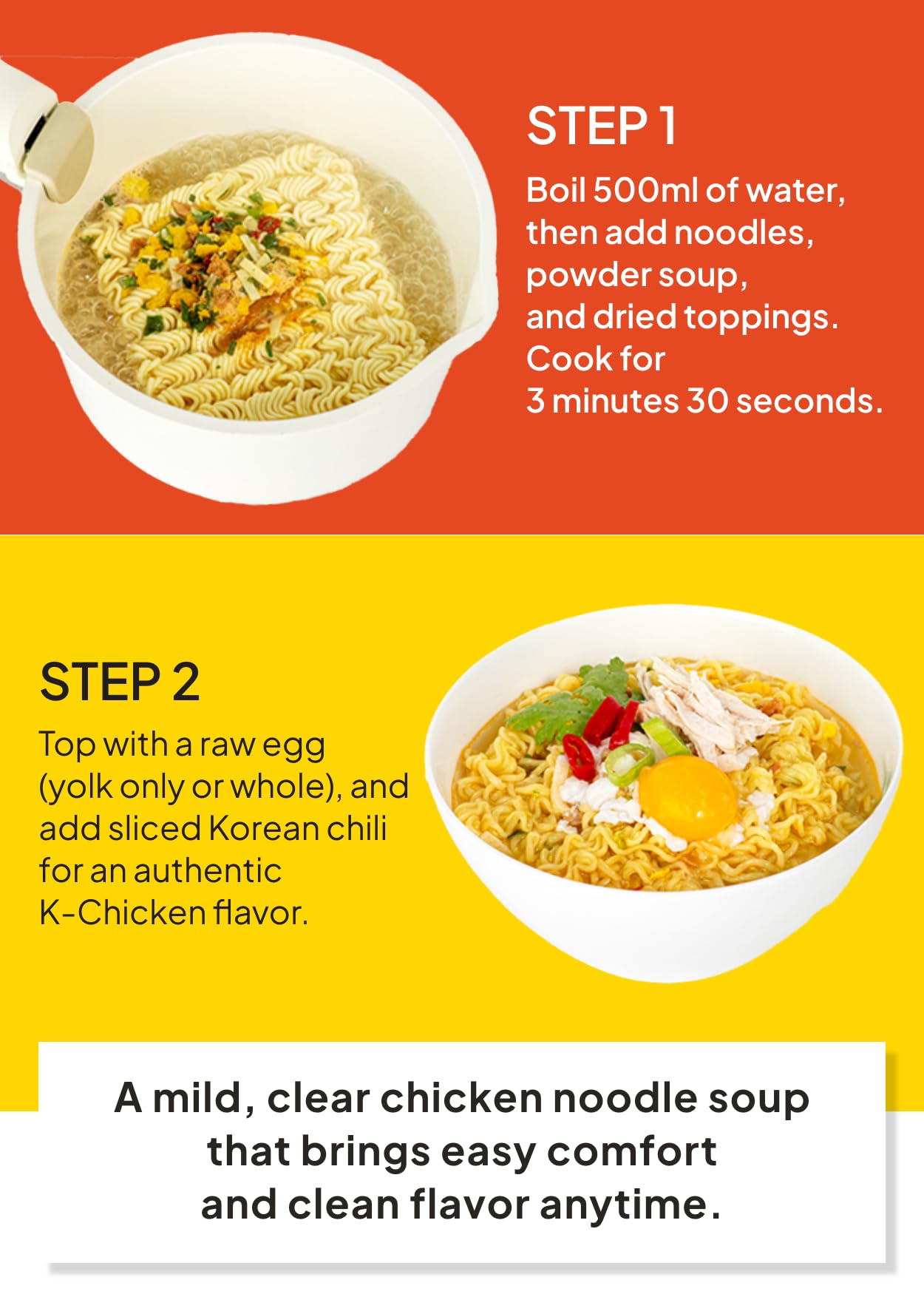 Korean Food Paldo KOKOMEN Instant Noodle, Chicken Flavored Spicy Soup Ramen, 4.23 oz x 5 Packs (Total 21.15 oz), Korean Style Instant Ramen