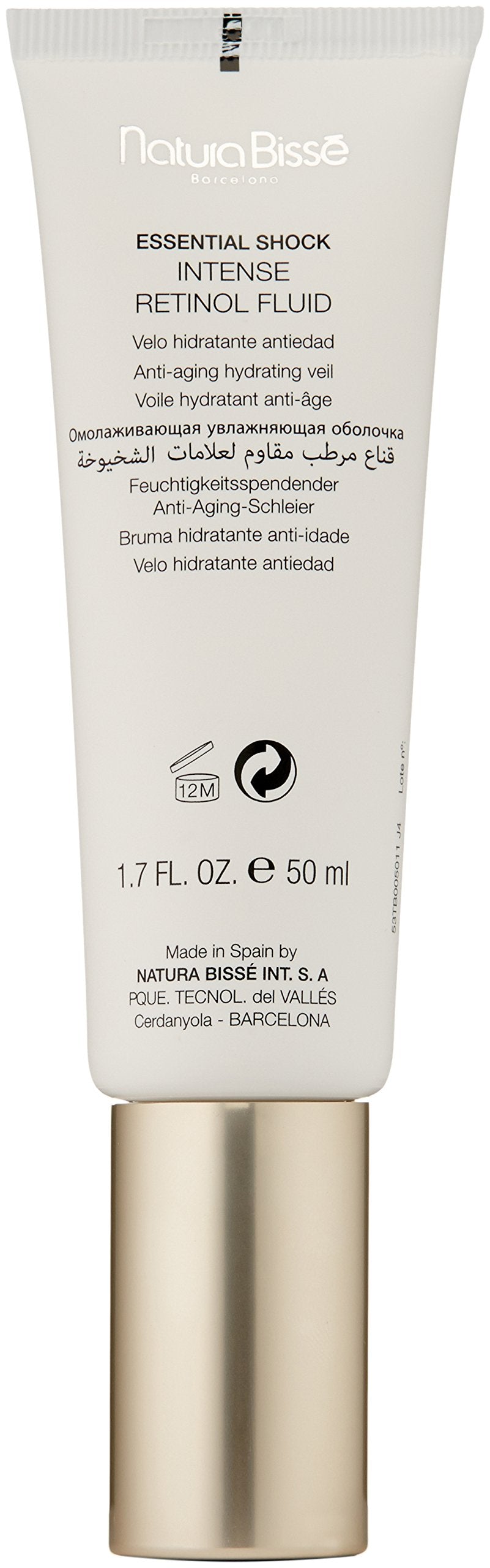 Natura Bissé Essential Shock Intense Retinol Fluid, Anti-Aging Hydrating Fluid, Firms, Smooths & Rejuvenates, For All Skin Types, 1.7 Oz