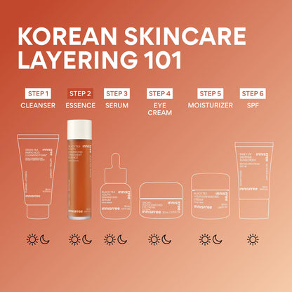 innisfree Black Tea Youth Essence, Korean Anti-Aging Treatment with Niacinamide for Radiance, Firm Skin, Hydration, and Barrier Support