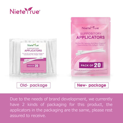 (40 Packs) Disposable Vaginial Applicators Individually Wrapped Hygienic Fit to Size 00 Cap-sules and Many Shapes of Suppositories, Tablets Feminine Care Applicators from